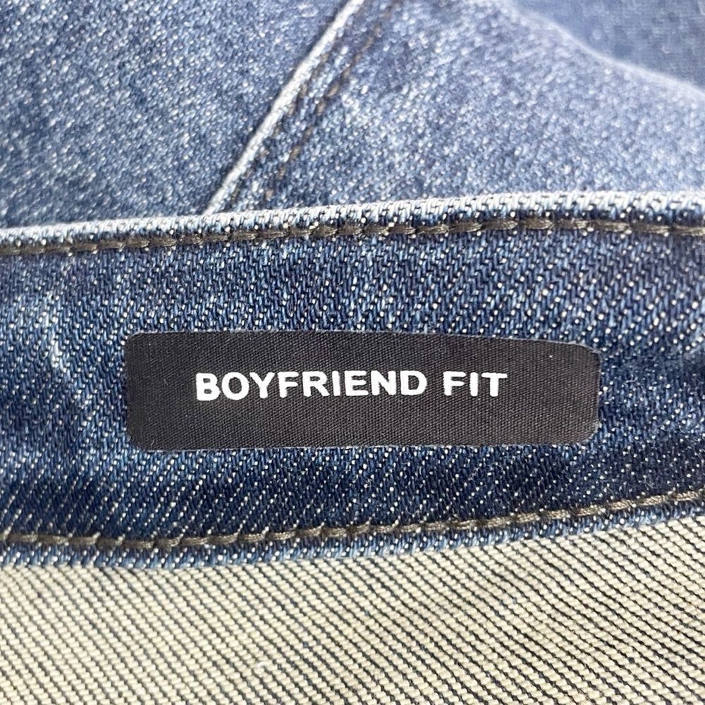 Judy Blue Buffalo Plaid Patch Midrise Cuffed Boyfriend Jeans Dark Wash Size 29 - Picture 12 of 15